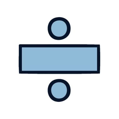 Bir bölme sembolünün basit, sevimli bir çizgi filmi.