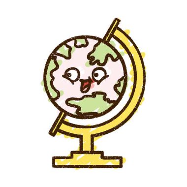 Basit bir döngü animasyon Coğrafya Küre Tebeşiri Çizimi