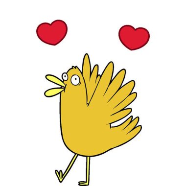 Basit bir çizgi film ciyaklayan kuşu.