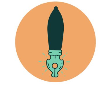 Dövme stili dolmakalemin basit bir döngü canlandırma simgesi