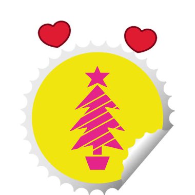 Basit bir döngülü dairesel soyulan noel ağacı çıkartması.