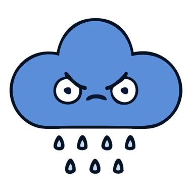 Bir fırtına yağmuru bulutunun basit bir çizgi filmi.