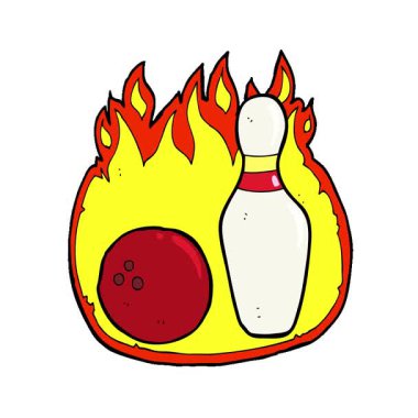 Basit bir döngü animasyonu. Ateşli 10 toplu bovling sembolü.