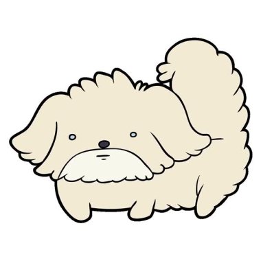 Basit bir döngülü çizgi film köpeği.