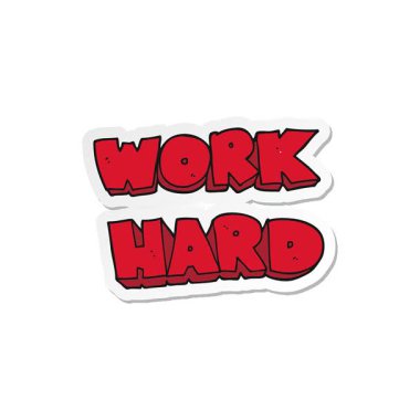 Basit bir çizgi film çalışma sembolünün canlandırmalı çıkartması.