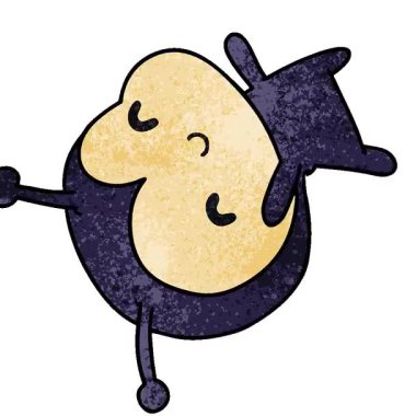 Tatlı bir dişi böceğin basit bir illüstrasyonlu çizgi film çizimi.