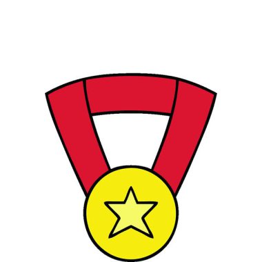 Basit bir döngü animasyonu. Altın madalyanın sevimli çizgi filmi.