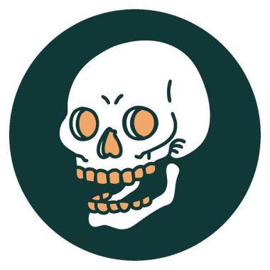 Bir kafatasının basit bir döngü ikonik dövme görüntüsü