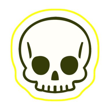 Basit bir döngü hareketli el çizimi tuhaf bir kafatası.