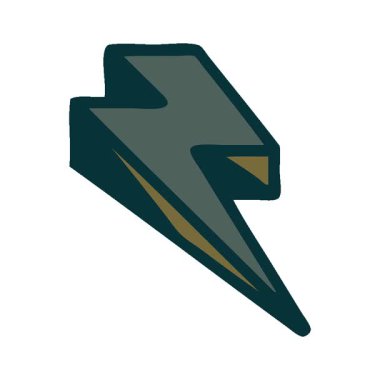 Basit bir döngü animasyon simgesel dövme tipi şimşek görüntüsü