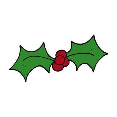 Basit bir çizgi film karikatürü xmas holly