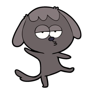 Sıkılmış basit bir çizgi film karakteri.