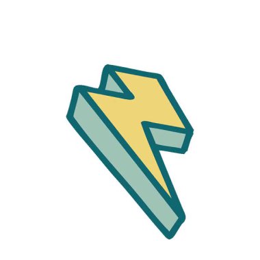 Basit bir döngü animasyon simgesel dövme tipi şimşek görüntüsü