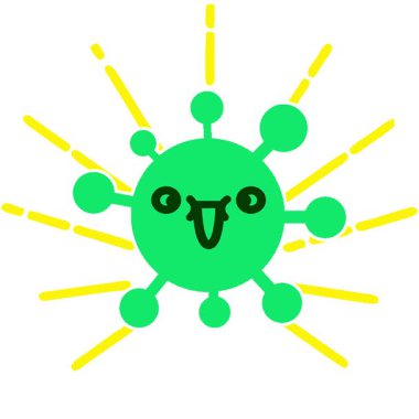 Basit bir döngü, sevimli, mutlu, şaşı bir virüs.