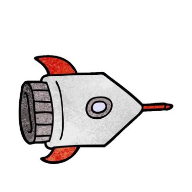 Basit bir çizgi film animasyonu karalama uzay gemisi