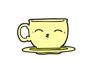 Basit bir çizgi film çay fincanı.