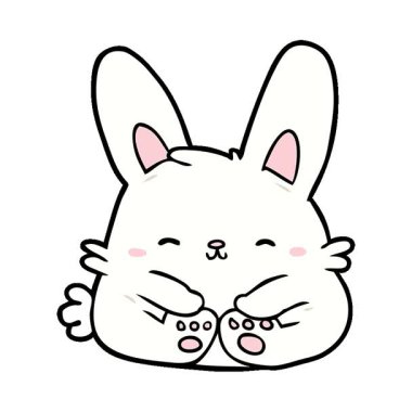 Basit bir döngülü çizgi film karakteri tavşan.