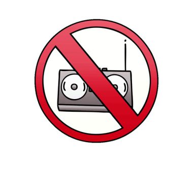 Basit bir döngü çizimi. Radyosuz gölgeli bir karikatür.