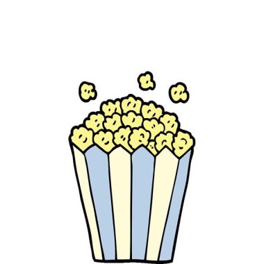 Basit bir çizgi film animasyonu. Patlamış mısır.