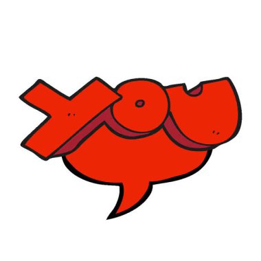 Sembolize ettiğin basit bir serbest çizim konuşma balonu çizgi filmi.