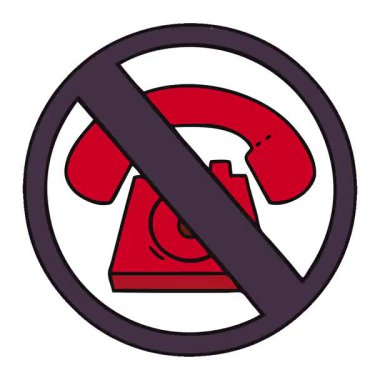 Basit bir döngü çizimi. Telefonlara izin verilmeyen şirin bir çizgi film.