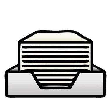 Bir yığın ofis kağıdının basit bir kıvrımlı gölgeli çizgi filmi.