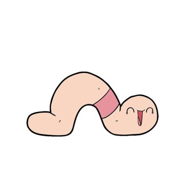 Basit bir çizgi film solucanı.