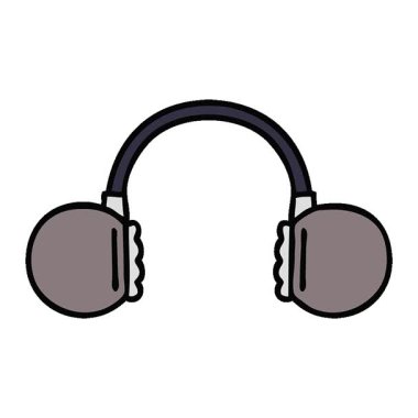 Retro kulaklığın basit bir çizgi filmi.