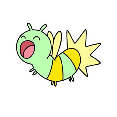 Sevimli bir böceğin basit bir döngülü çizgi filmi.