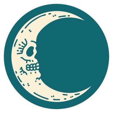 Kafatası uydusunun basit bir ikonik dövme görüntüsü