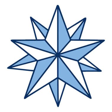 Bir yıldızın basit bir döngü ikonik dövme görüntüsü