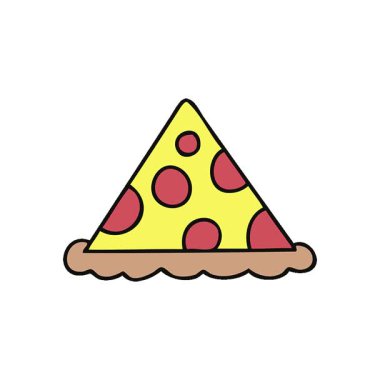 Basit bir döngü hareketli el çizimi çizgi film pizzası dilimi