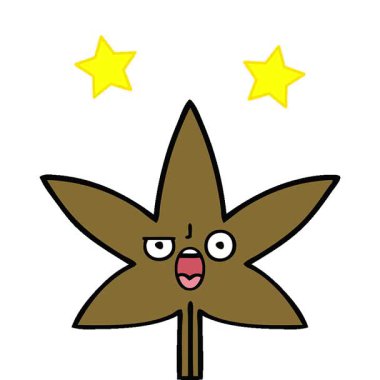 Basit bir sonbahar yaprağının basit bir çizgi filmi.