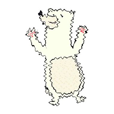 Basit bir çizgi roman stili çizgi film karakteri kutup ayısı.