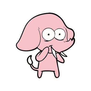 Basit bir döngülü mutlu çizgi film fili.