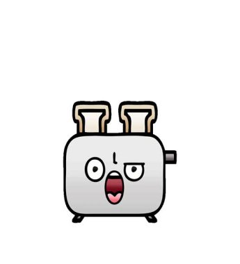 Basit bir döngü çizimi. Bir tost makinesinin gölgeli karikatürü.