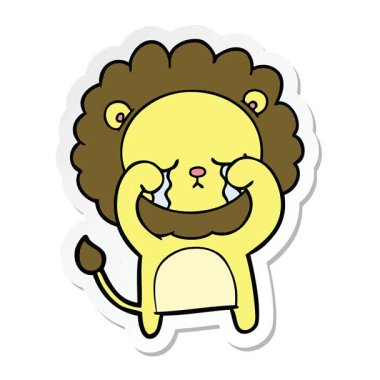 Ağlayan çizgi film aslanının basit bir döngü hareketli çıkartması.