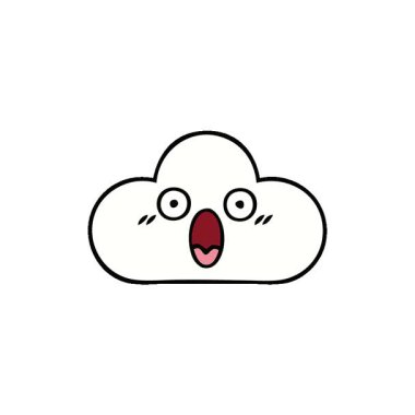 Beyaz bir bulutun basit bir çizgi filmi.