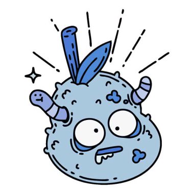 Geleneksel dövme stili çürük armudun basit bir canlandırması.