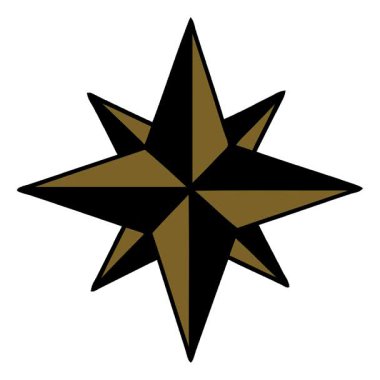 Geleneksel bir yıldız stilinde basit bir döngü dövmesi.