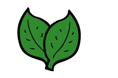 Basit bir çizgi film yaprağı.