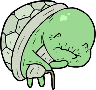 Basit bir döngü animasyon sevimli yaşlı kaplumbağa.