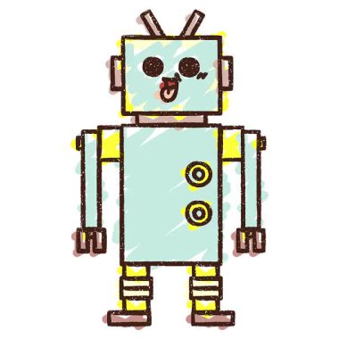 Basit bir döngülü Mutlu Robot Tebeşiri Çizimi