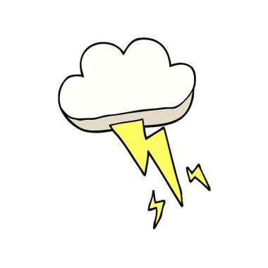 Basit bir çizgi film animasyonu. Karalama, gök gürültüsü ve şimşek.