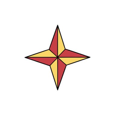 Geleneksel bir yıldız stilinde basit bir döngü dövmesi.