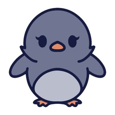 Basit bir döngülü sevimli çizgi film pengueni.