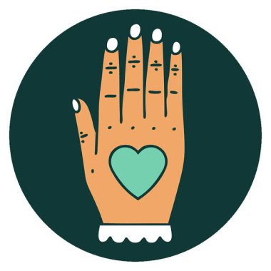 Basit bir döngü animasyon ikonik dövme tarzı bir el resmi