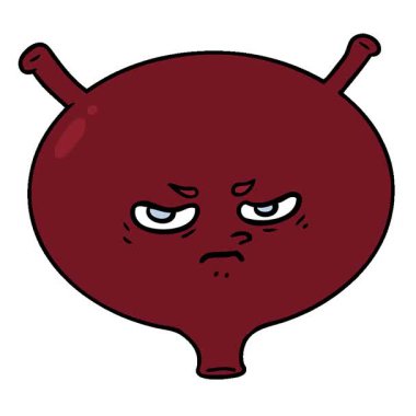 Basit bir çizgi film animasyonu kızgın mesane.