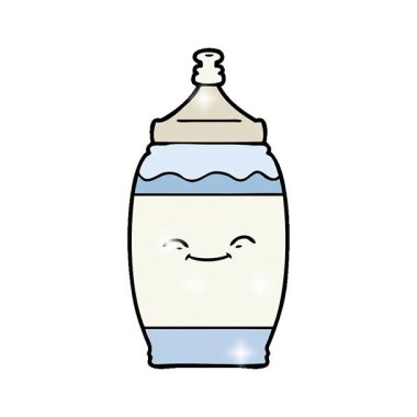 Basit bir çizgi film çizgi filmi mutlu su şişesi.