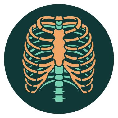 Basit bir döngü ikonik dövme tarzı göğüs kafesi görüntüsü